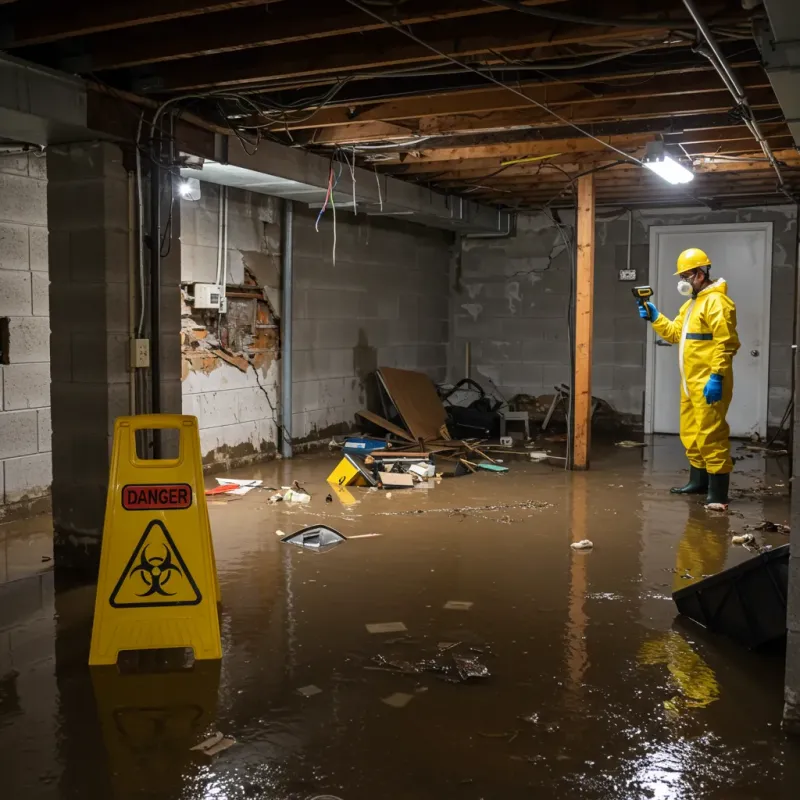 Flooded Basement Electrical Hazard in Jamestown, NC Property